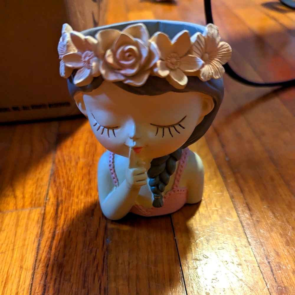 Girl with Flowers in her Hair Succulent Planter